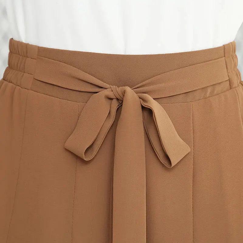 Summer Thin Chiffon Culottes Five-point Half Skirt Women's Slim Large Size High Waist Solid Color Mesh Office Short Skirt Pants