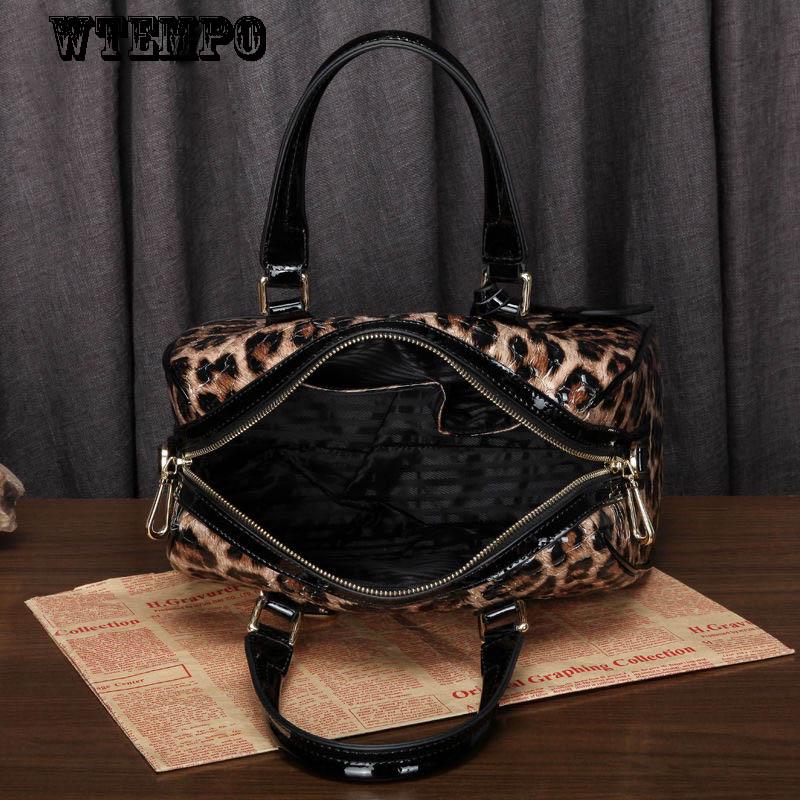 Leather Shoulder Bag Female Leopard Pure Leather Women's Leather Bag Portable Diagonal