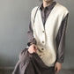Spring and Autumn Knitted Loose Vest Short Cardigan Sleeveless Sweater Casual Solid Color Women's Top