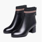 Women's Winter Plush Velvet Warm Soft Leather Thick Heel Short Boots Short Mid-heel British Style Martin Boots