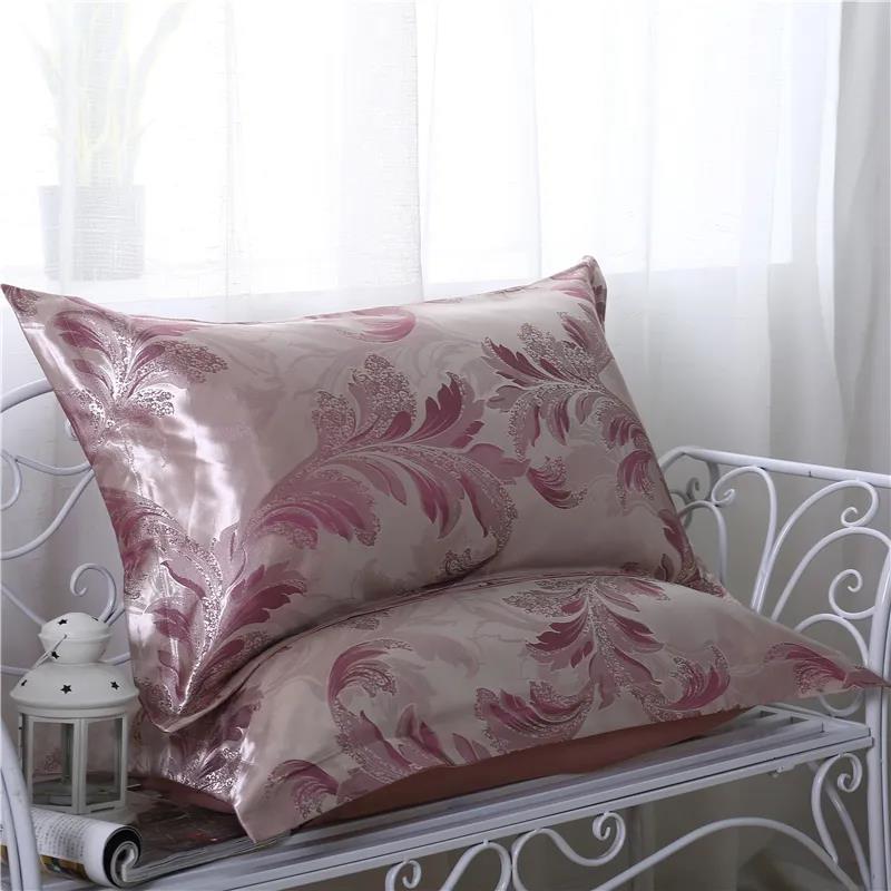 Summer Double Ice Silk Pillowcase Satin Jacquard Ice-cool Skin-friendly Pair of Pillowcases