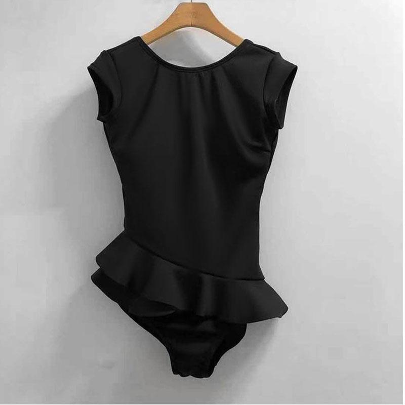 Korean Sexy Backless Triangle One-piece Swimsuit Women Cover Belly Slim Conservative Beach Swimsuit Sleeveless Irregular Hem Bikini Swimwear