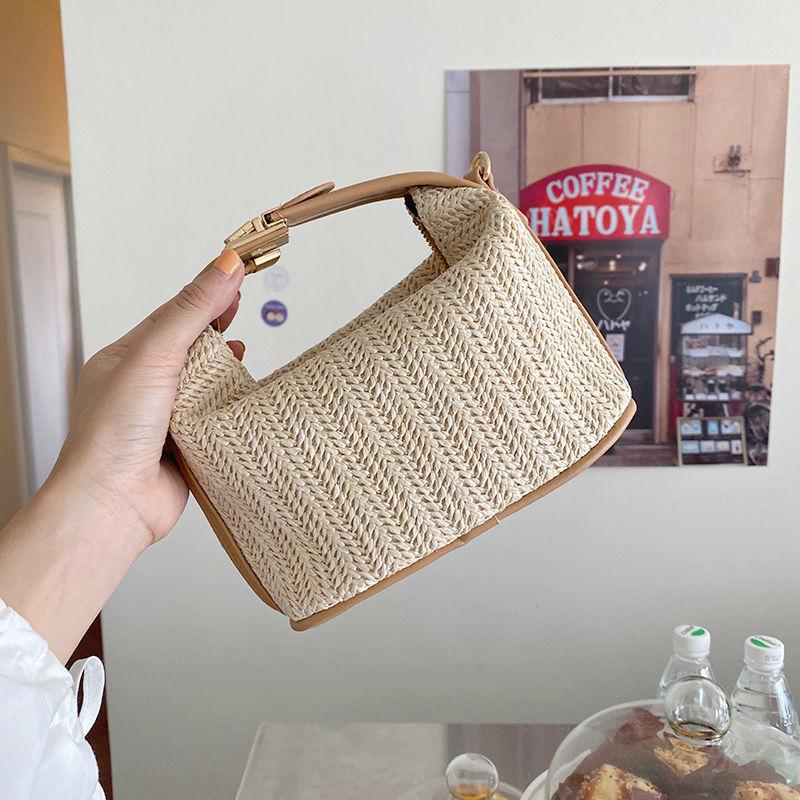 Straw Woven Small Bag Casual Women's Bag Portable Fashion Trend One-shoulder Messenger Bag Chun Summer