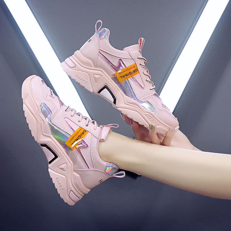 Women Shoes White Women Vulcanize Shoes Platform Chunky Sneakers Casual Dad Shoes Basket Femme