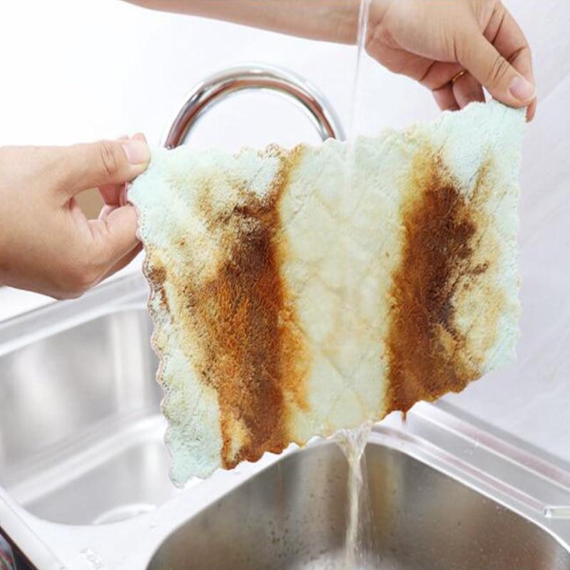 10/20pcs Microfiber Absorbent Kitchen Towels Soft Cleaning Cloths Non-stick Oil Dish Cloth Rags for Kitchen Household