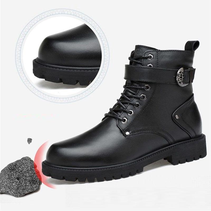 Men's Martin Boots Cowhide Tooling Cowboy Boots Large Size American Tooling Boots Leather Boots Mid-tube Boots