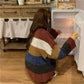 Women's Autumn  Winter Long-sleeved Hedging Striped Color-blocking Sweater All-match Casual Fashion Sweater