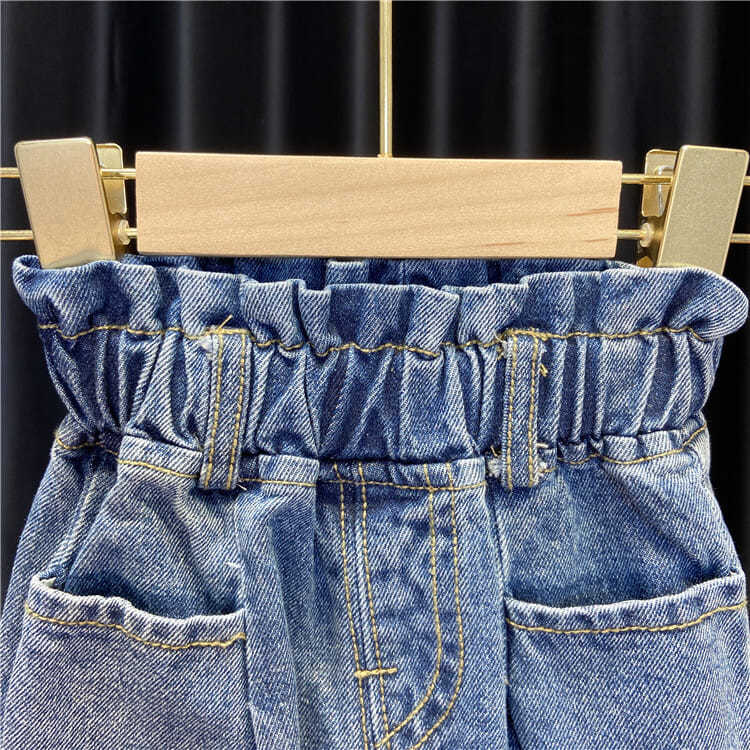 Children's Pants Summer Girls Korean Style Casual Wide Leg Pants Denim Waist Baby Anti-mosquito Casual Pants