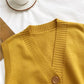 Sweater Knit Vest Women Solid Loose V-Neck Cardigan Short Sweater Elegant Sleeveless Single Breasted Lovely Female Basic Tops