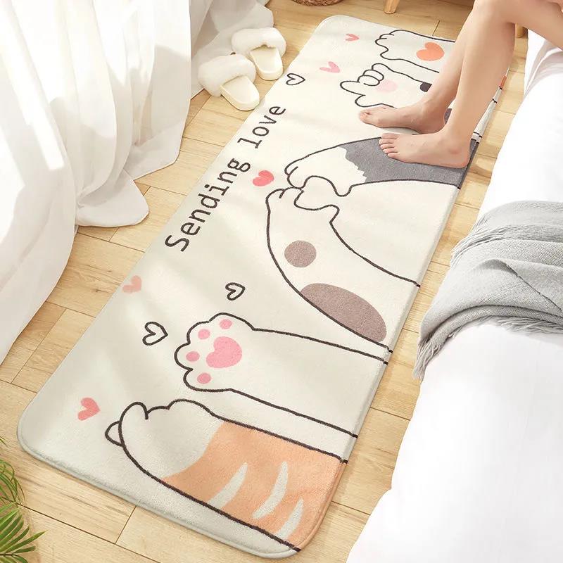 Imitation Cashmere Carpet Bedroom Bedside Blanket Short-haired Cartoon Pattern Cushion Sleeping and Sitting Household Carpet