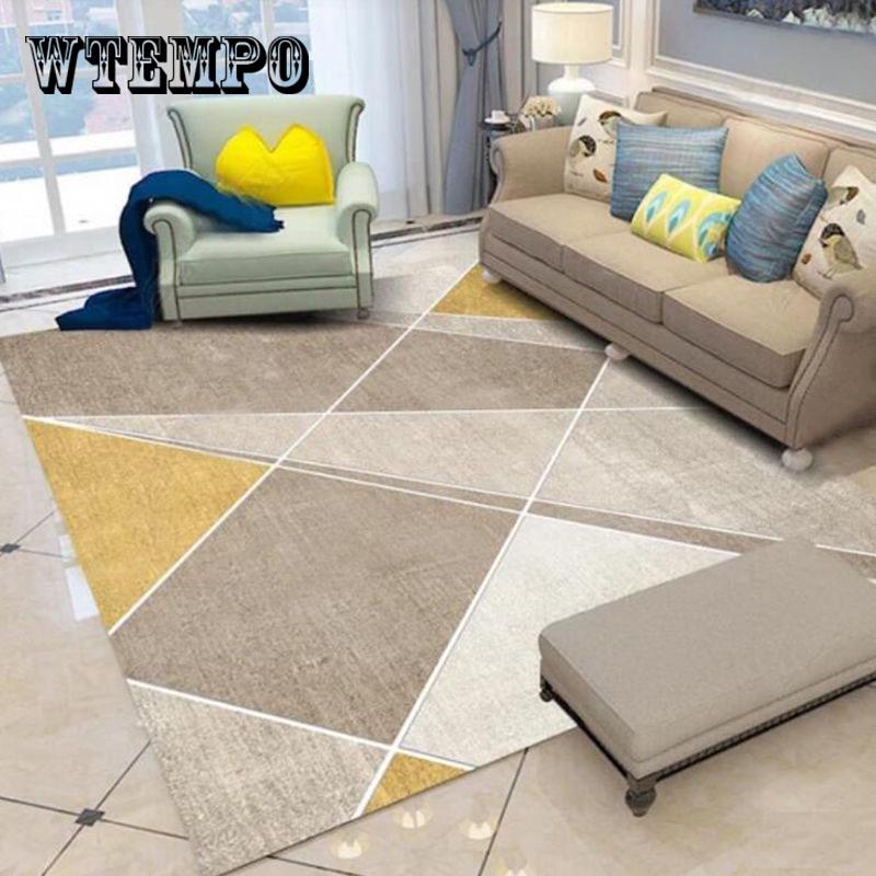 Nordic Style Geometric Carpet for Living Room Anti-Slip Soft Bedroom Floor Mats Doormat