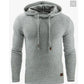 Men's Sweater Spring and Autumn Jacquard Long-sleeved Loose Fashion Hoodie Solid Color Sports Casual Jacket Trendy