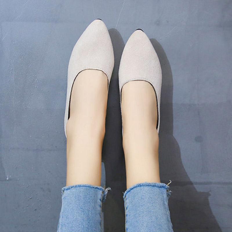 Solid Color Spring and Summer Single Shoes Women's Pointed Toe Flat Shoes Non-slip Casual Women's Shoes