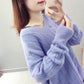 Knitted Sweater V-Neck Long Sleeve Pullovers Loose Coat Casual Autumn Winter Women's Sweater