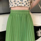 Summer Pleated Skirt Skirt Women's Solid Color High Waist Shows Thin Drape Small Mid-length A-line Pleated Skirt