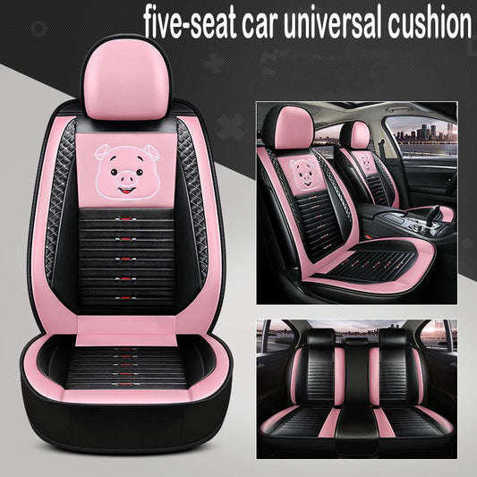 Fully enclosed universal 5 seat car cushion cartoon leather seat cover car seat cover