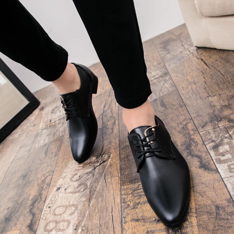 Fashion Pointed Toe Leather Shoes Men's Business Casual Shoes British Style Patent Leather Shoes