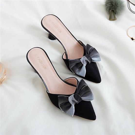 Summer Ladies High Heel Sandals Bow Decoration Breathable and Not Stuffy Peep-toe Outdoor Shoes