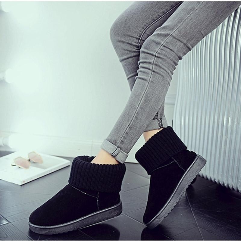 Winter Snow Boots Women's Short Boots Flat Non-slip Cotton Shoes Thickened Warm Cotton Boots
