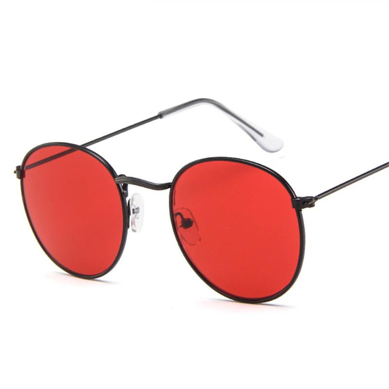 Women Men Round Sunglasses Brand Designer Red Yellow Sun Glasses Alloy Frame Retro Glasses Fashion S