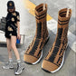 Flying Knit Stretch Socks Shoes Women's High-top Sneakers Breathable Casual Shoes