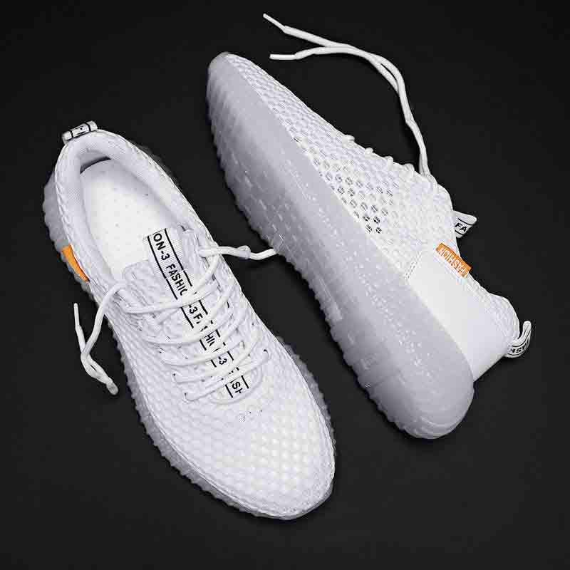 Plus Size 39-44 Fashion Summer Men Mesh Sneakers Low-top Wear-resistant Running Basketball Shoes Outdoor Non-slip Shockproof Shoes