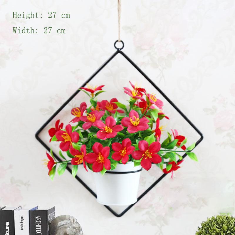 Pendant Simulation Plastic Flower Basket Living Room Wall Decoration Floral Potted Plant Home Hanging Wall Hanging Decoration Artificial Flower Wall