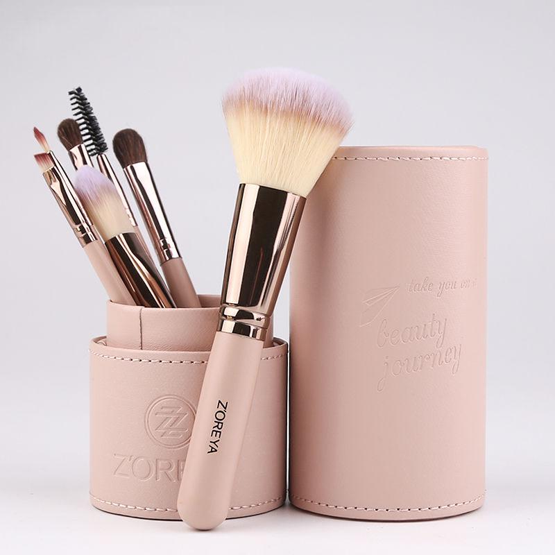 black 7Pc/set Mini Makeup brush Set cosmetics kit make up brush Kit with Iron Metal box