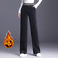 Women's Wide Leg Pants Autumn and Winter High Waist Drape Loose and Thin Plus Velvet Thick Straight-leg Trousers