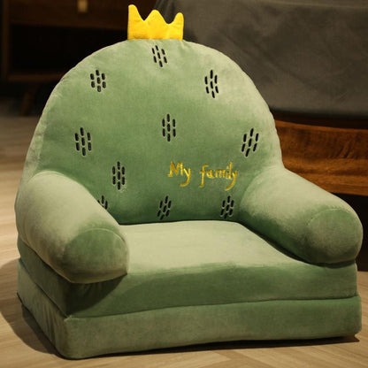 2 Layer Baby Folding Chair for 3-6 Months Cartoon Animal Children Armchair Sofa Infant Learning Chair Soft Tatami Safe and Anti-drop