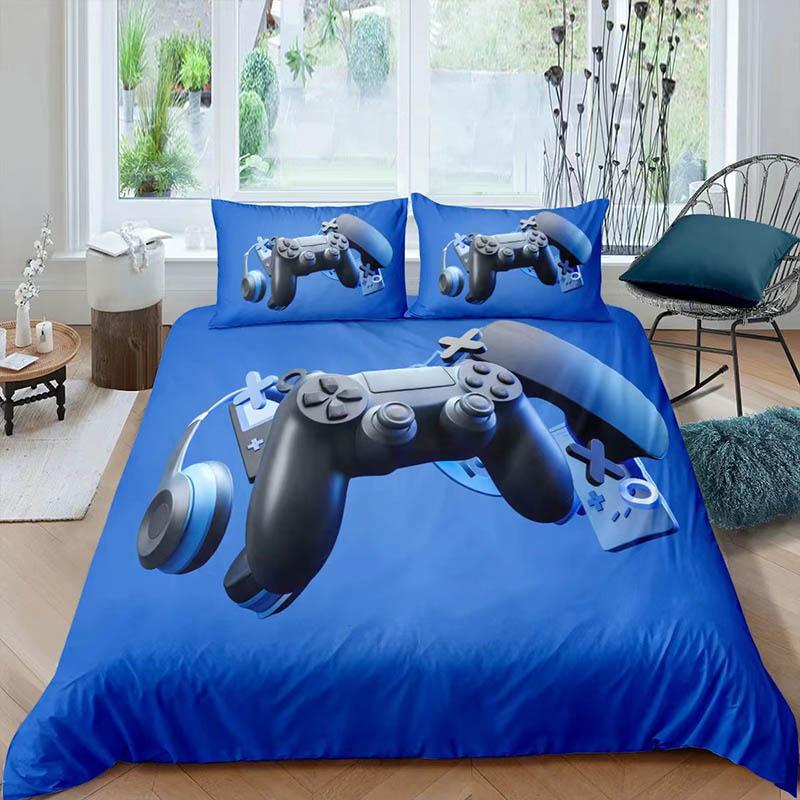 3D Game Handle Print Three-piece Bedding Is Set of Set of Sets of Sets of Beds Home Double Bedding