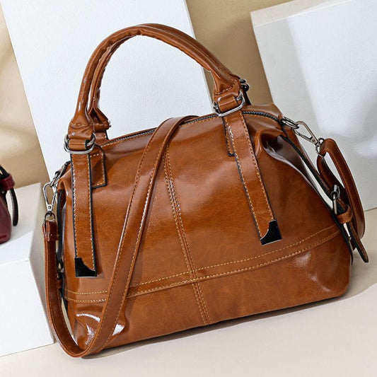 Cowhide Bag Soft Leather Handbag Fashion All-match Large-capacity One-shoulder Messenger Bag