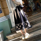 Autumn and Winter High Waist Retro Geometric Pattern A-line Skirt Female Ethnic Style Tassel Knitted Skirt Mid-length Exotic Style