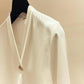 White Shirt Temperament Was Thin V-neck Long-sleeved Loose Solid Color Shirt Female Super Fairy Blouse Work Clothes Suit with Shirt