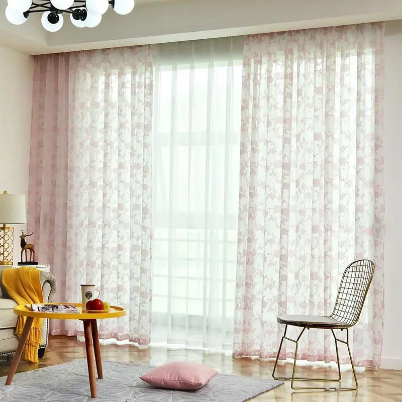 Golden Jacquard Curtains, Semi-shading Screens, Small and Fresh Garden Living Room, Bedroom, Bay Window, Balcony Partition Screen Curtains