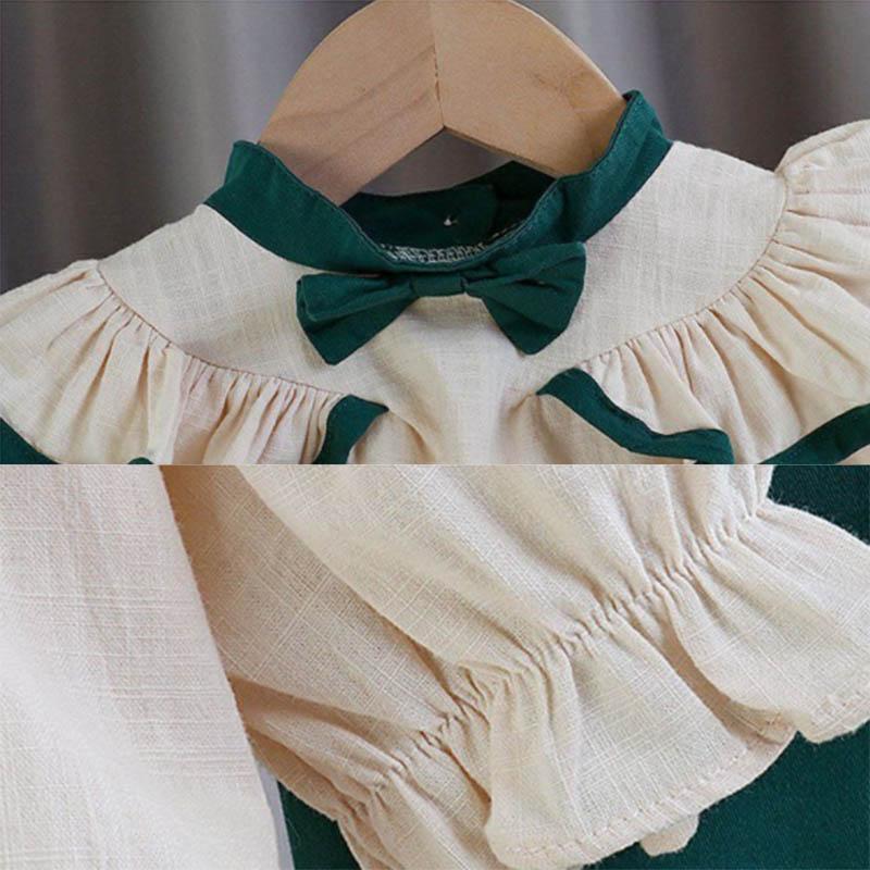 Children's Clothing Girls Spring and Autumn Clothing Suit Shirt Baby Girl Cute Spring Little Girl Long-sleeved Pullover Two-piece