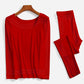 Round Neck Warm Suit Women's Thin Autumn Clothes Long-sleeved Long-sleeved Underwear
