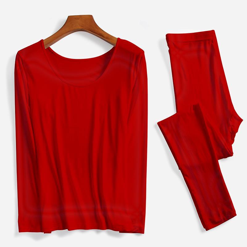 Round Neck Warm Suit Women's Thin Autumn Clothes Long-sleeved Long-sleeved Underwear
