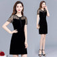 Plus Size Women's Summer Mid Length Lace Panel Slim Fit Hip Dress
