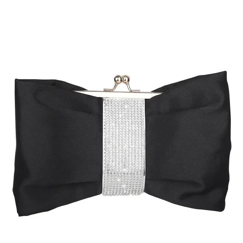 Luxury Rhinestones Women's Clutch Bag Shoulder Bag Ladies Smooth Satin Wedding Evening Banquetl Clutch Purse