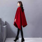 Woolen Coat Women's Cloak-style Coat Cardigan Woolen Coat Irregular Shawl Temperament Versatile Warm and Comfortable Wrap