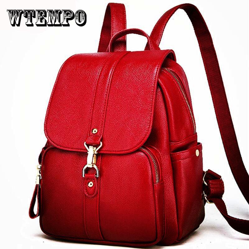 Fashion Women Backpack High Quality Youth Leather Backpacks for Teenage Girls Female Shoulder Bag