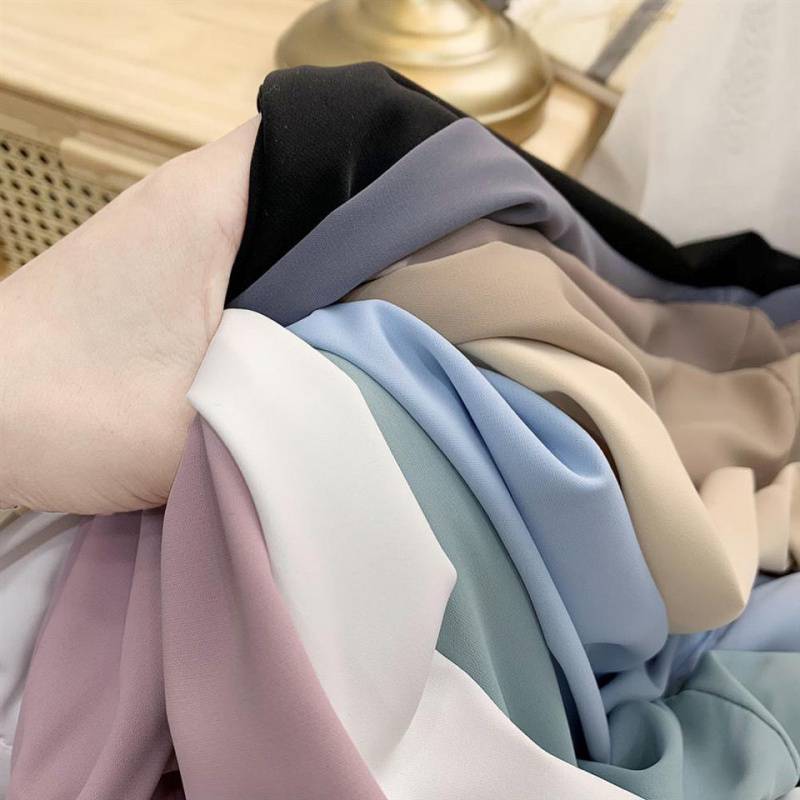 Solid Color Shirt Women's Morandi Long Sleeves Temperatement All-match Simple Shirts Loose Retro Chiffon Lapel Top Button Shirt