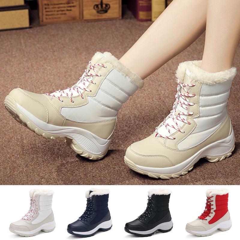 Women's Hiking Shoes Outdoor Waterproof Winter Plush Snow Boots Fashion Casual Sports Shoes