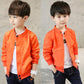 Autumn Boys Casual Soild Jacket Kids Cotton Thin Long Sleeve Buttons Zipper Coat