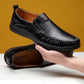 Spring and Summer Breathable Men's Casual Leather Shoes Cover Foot Soft Leather Soft Sole Middle-aged Men's Loafers