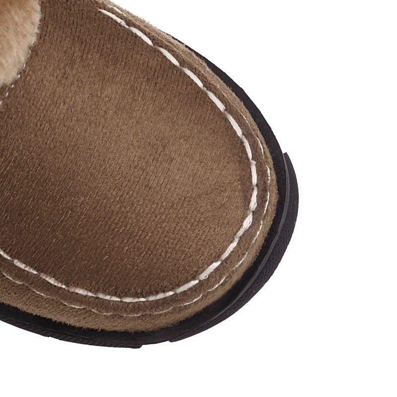 Bohemian Women's Snow Boots Beaded Fur Ball Thick Bottom High Boots Plus Velvet Calf-high Boots Plus Size 35-43