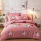 Four Seasons Simple Embroidery Four-piece Household Thickening Brushed Duvet Cover Dormitory Bedding Set