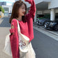 Plus Size Spring and Autumn Sweater Korean Fashion Casual Sexy Blouse Solid Color Strapless Youth Female Jacket