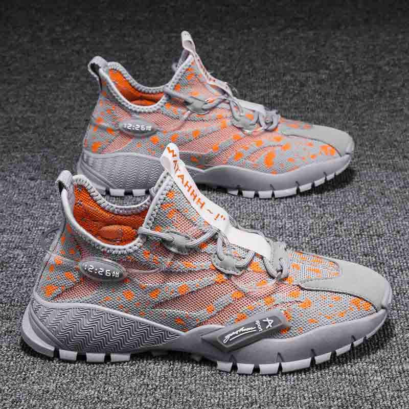 Plus Size 39-44 Men Sneakers Low-top Mesh Running Basketball Shoeses Outdoor Non-slip Sports Shoes Shockproof Shoes